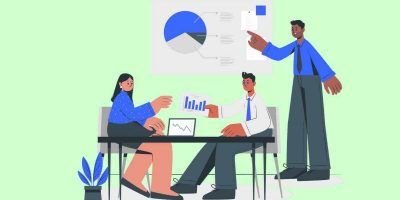 Ulistración de un grupo de personas realizandosegmentacion-de-mercados