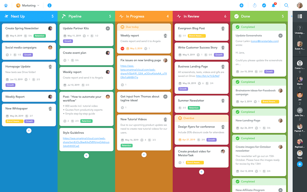 MeisterTask, software de gestión ágil de proyectos.