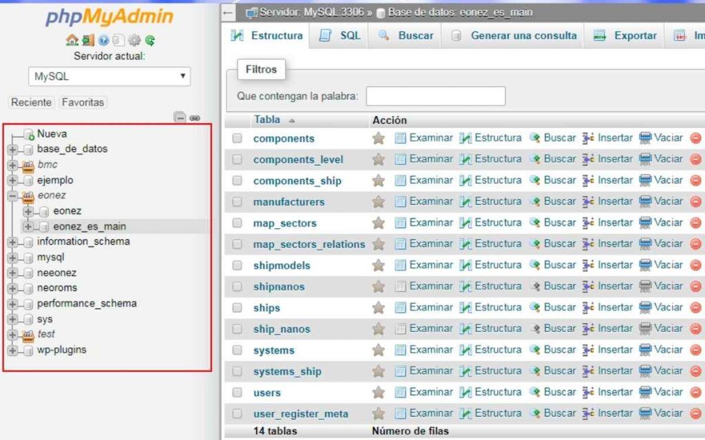 En la imagen se ve la interfaz de mysql, para ejemplificar que es una tabla en base de datos